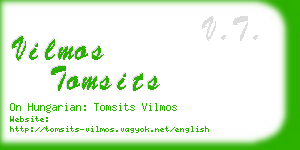 vilmos tomsits business card